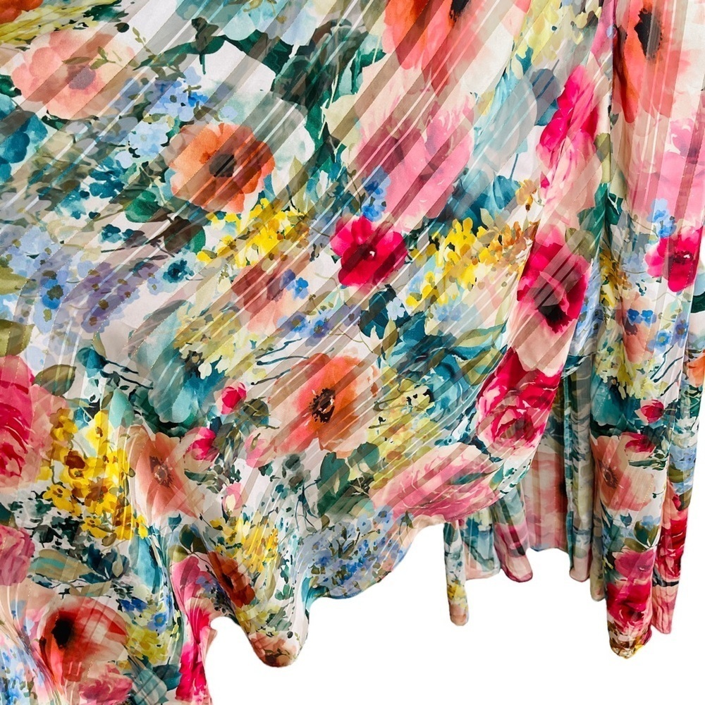 Kensie Shadow-Striped Floral-Print Maxi Dress Size 0 - Picture 6 of 12